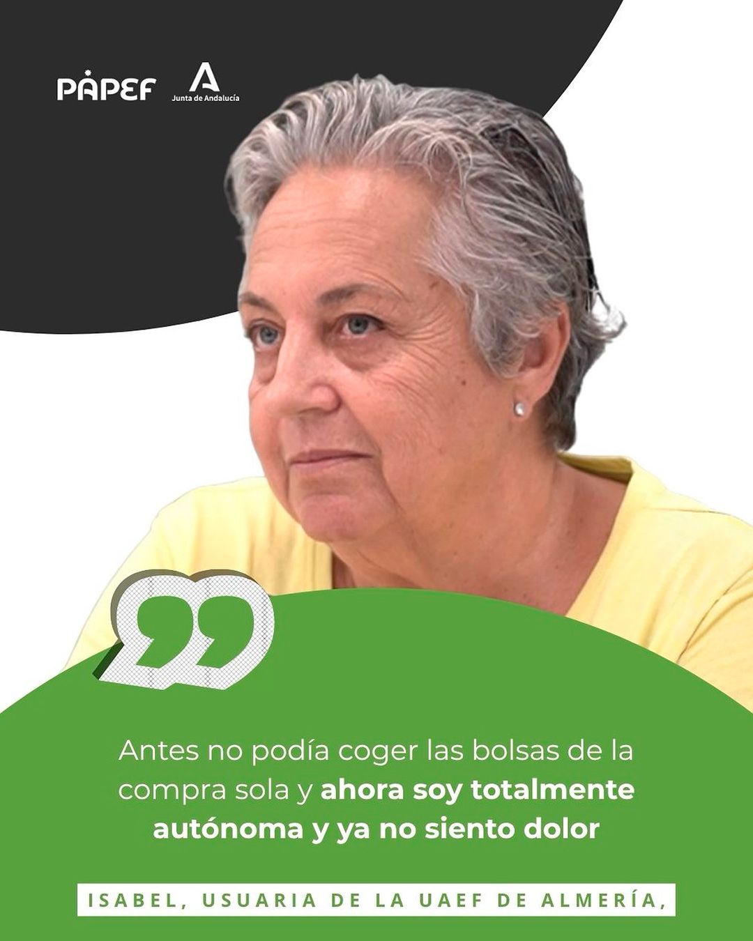 PAPEF Andalucía. Testimonio Isabel Instagram