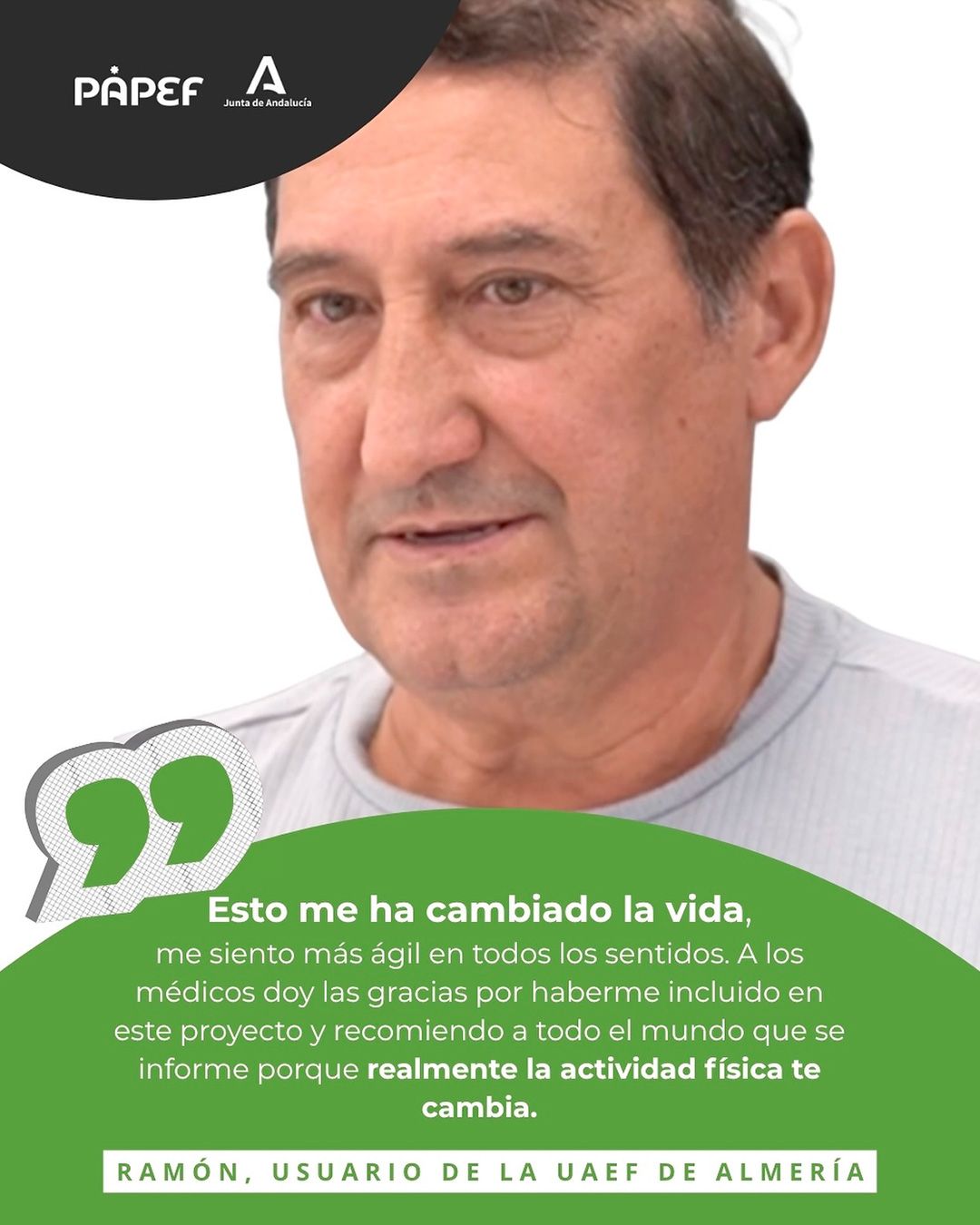 PAPEF Andalucía. Testimonio Ramón Instagram